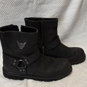 Black Leather Ankle Boots